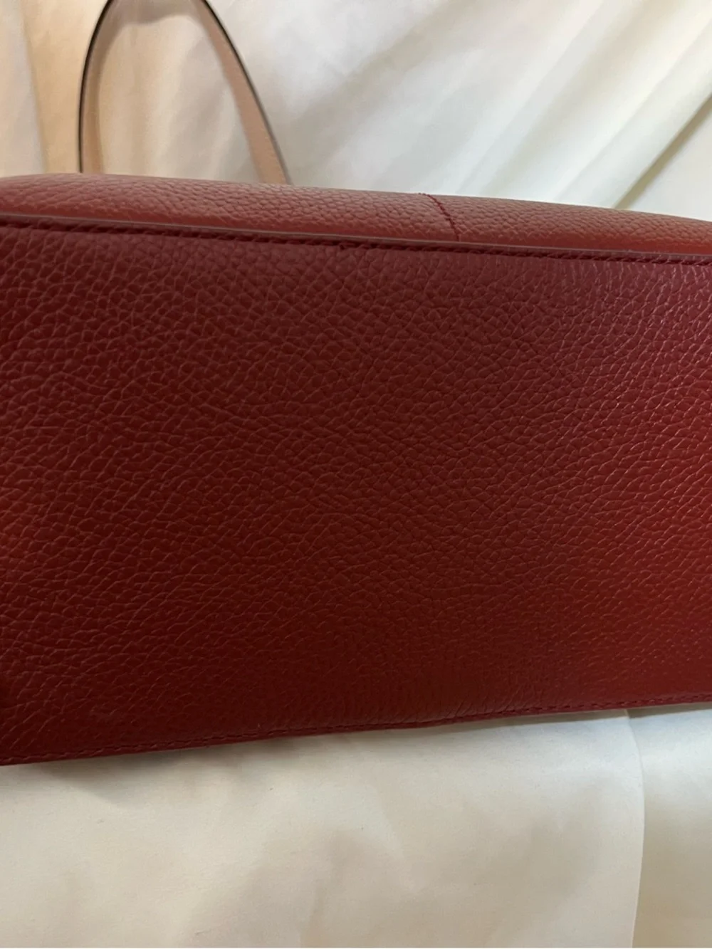 Michael Kors Burnt Red Leather Tote with Beige Handles - Picture 3 of 5